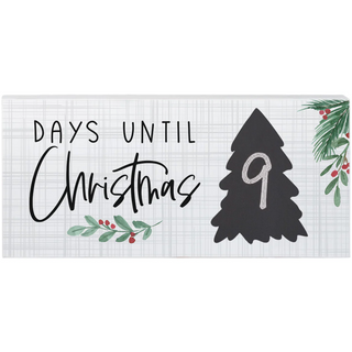 Days Until Christmas Wood Chalk Hanging Decor