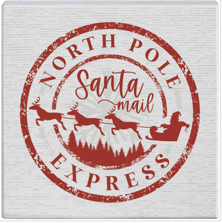 North Pole Express Wood Block Sign