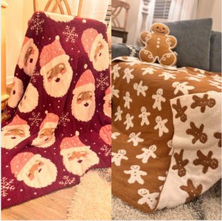 Staying Cozy on Christmas Blanket - 2 options!