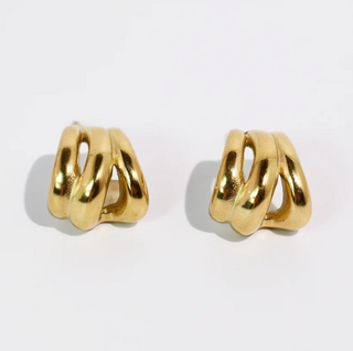 PRE-ORDERTRJ Triple Luxe Gold Huggie Earrings