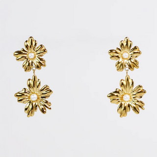 PRE-ORDERTRJ Double Gracie Gold Drop Earrings