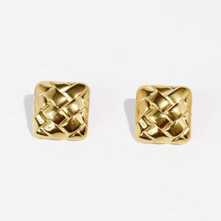 PRE-ORDERTRJ Woven Crush Gold Stud Earrings