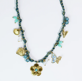 PRE-ORDERTRJ Bloom Braid Charm Gold Necklace