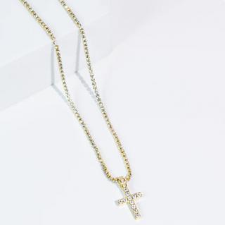 PRE-ORDERTRJ Iced Cross Gold Necklace