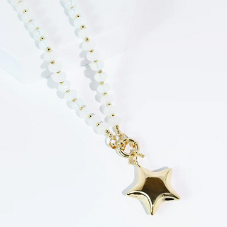PRE-ORDERTRJ Pearl Puff Star Necklace