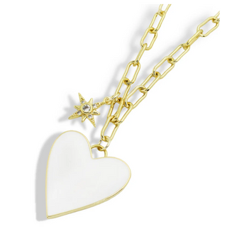 PRE-ORDERTRJ Enamel Heart & Star Necklace - 3 colors!