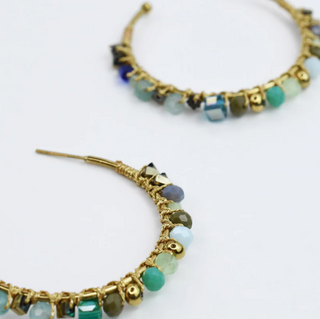 PRE-ORDERTRJ Sea Glass Gold Hoop Earrings