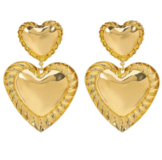 PRE-ORDERTRJ Holly Hearts Gold Drop Earrings