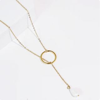 PRE-ORDERTRJ Halo Drop Pearl Necklace