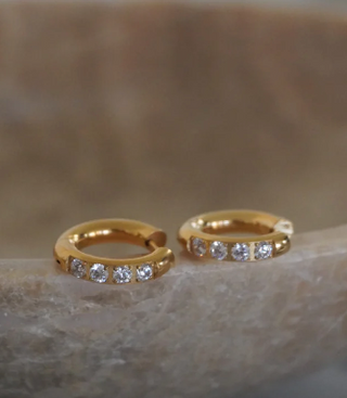 PRE-ORDERCHA Bling Huggie Gold Earrings