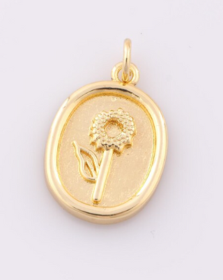 PRE-ORDER LPJ Gold Oval Flower Charm