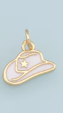 PRE-ORDER LPJ White and Gold Cowboy Hat Charm
