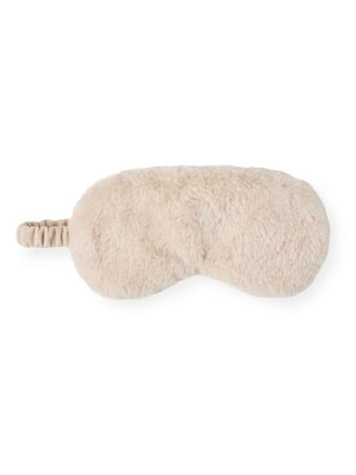 Ivory plush heated eye mask with adjustable strap