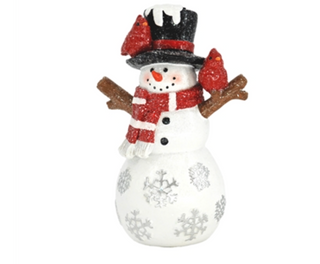 The Cardinals & Snowman Resin Shelf Sitter