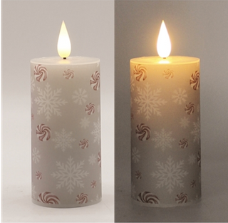 Peppermint Snowflake LED Candle - 2 options!