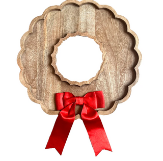 Christmas Bow Wood Wreath Board