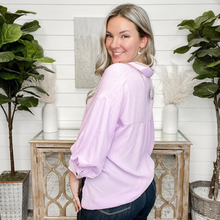 A Missing Link Lavender Button Up Top