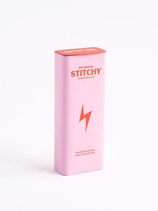 Stitchy refill pack, pink tube with orange lightning graphic and top cap