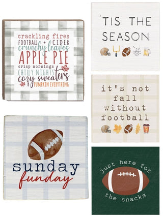 Falls favorite Pastime Wood Block Sign - Multiple Options