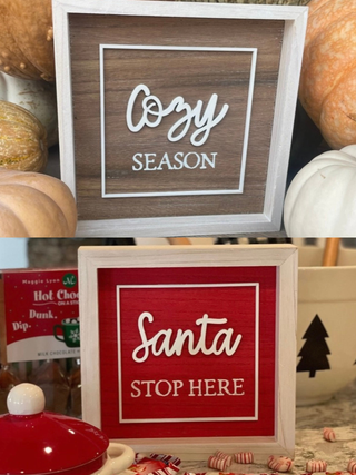 Holiday Shift Reversible Wood Sign