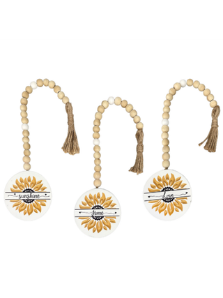 Sunflower & Beads Wood Decor - 3 options!