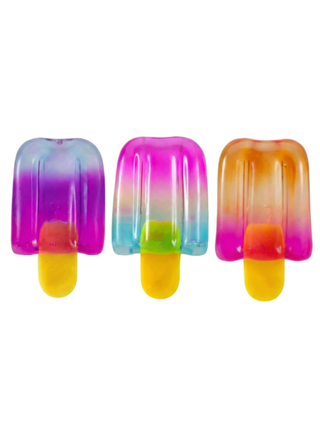 Ice-pop squishy toy trio with rainbow ombre cups and yellow handles