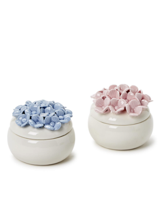 Hydrangea Bloom Porcelain Trinket Dish - Multiple Colors