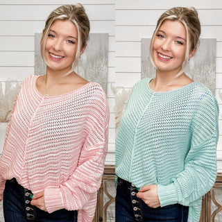 White Birch Strong Enough Cotton Long Sleeve Sweater Top - 2 colors!