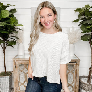 Radiant Moon Bone Long Sleeve Knit Top