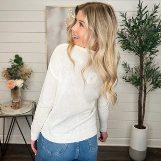 American Woman Knit Long Sleeve Ivory Avery Mae Sweater Top