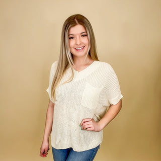 A New Song Knit Short Sleeve Avery Mae Sweater Top - 2 colors!