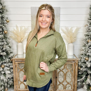 Say We'll Be Together Quilted Long Sleeve Quarter Zip Sweatshirt - 2 colors!