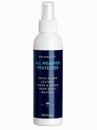 All Weather Protector spray bottle with white pump and blue label.