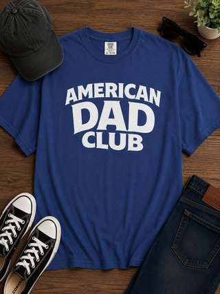 American Dad Club Cotton Short Sleeve Blue Avery Mae Graphic Tee Shirt (Comfort Colors)