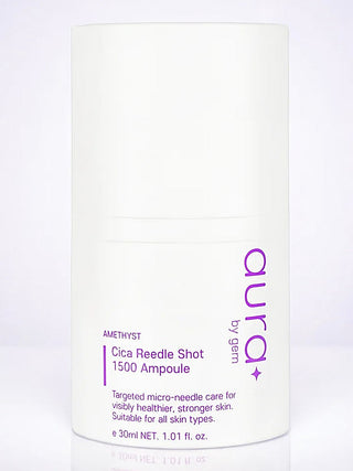 Cica Reedle Shot 1500 ampoule bottle, white cylinder with purple Amethyst label