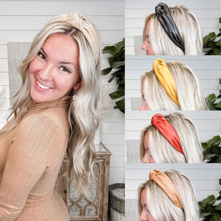 All Knotted Faux Leather Headband - 5 colors!