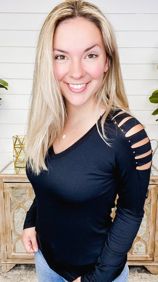 Cut into the Sky Long Sleeve Top - 2 colors!