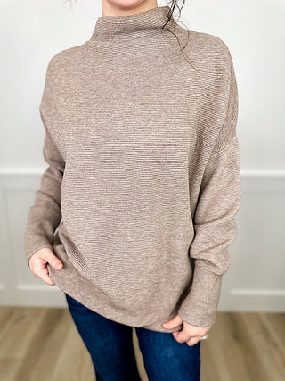 Back to Back Knit Long Sleeve Latte Avery Mae Sweater Top | Avery Mae Boutique
