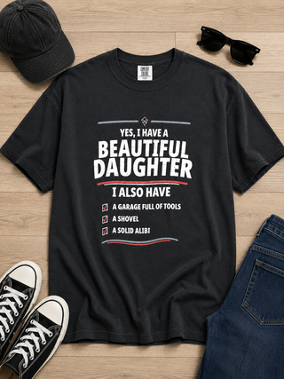 A Protective Dad Cotton Short Sleeve Black Avery Mae Graphic Tee Shirt - Multiple Options (Comfort Colors)