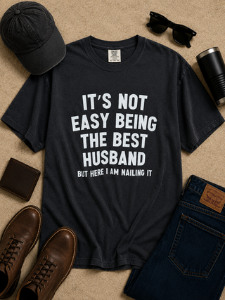 I Am Nailing it Cotton Short Sleeve Black Avery Mae Graphic Tee Shirt (Comfort Colors)