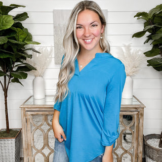 No Mistakes Dear Scarlett Blue Tunic Top