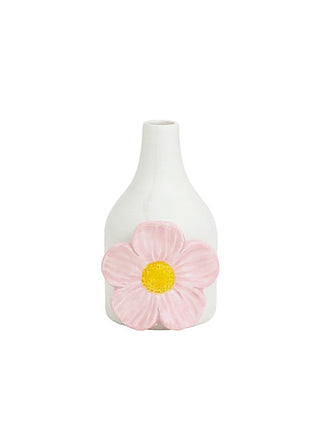 Ceramic vase with pink flower decoration