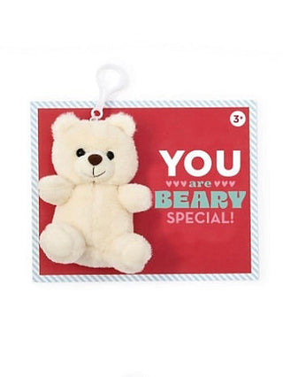 White teddy bear greeting card with red text "YOU ARE MY BEARY SPECIAL"