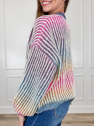 Brighten it Up Knit Long Sleeve Avery Mae Cardigan (view 2) | Avery Mae Boutique