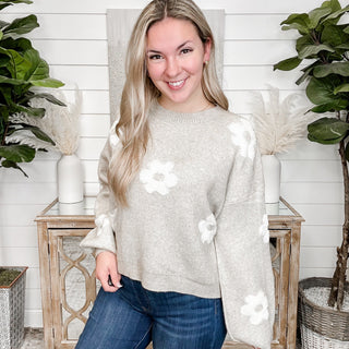 Hold My Own Knit Long Sleeve Taupe Sweater Top