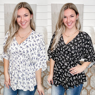 In the Business White Birch Rayon Floral Top - 2 colors!