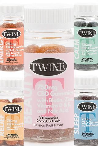 CBD 750mg gummy bottles assortment with colorful flavor labels