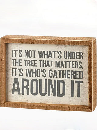 Rectangular wooden 6x8 decor sign with quote text inside frame