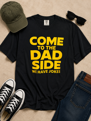 The Dad Side Cotton Short Sleeve Black Avery Mae Graphic Tee Shirt (Comfort Colors)
