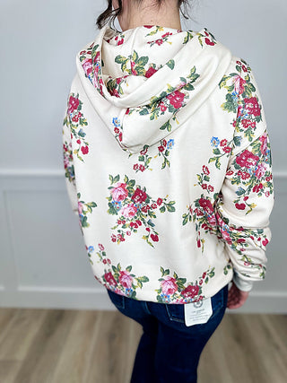 Comfort Core Cotton Bend Long Sleeve Ivory Avery Mae Hoodie Sweatshirt (view 2) | Avery Mae Boutique